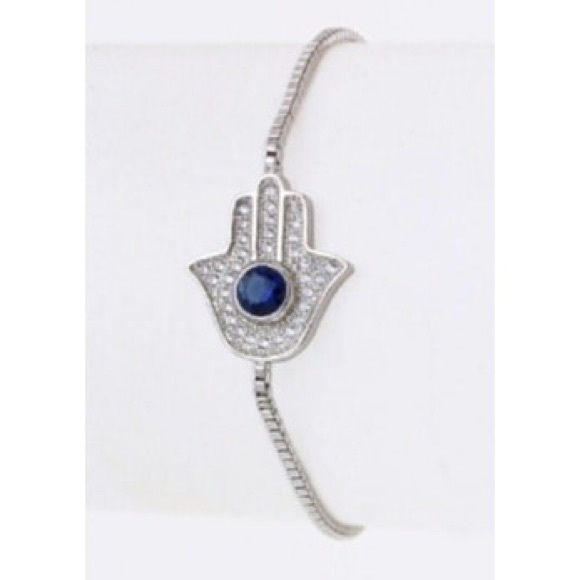 Jewelry - Hamsa Tennis CZ Silver Bracelet